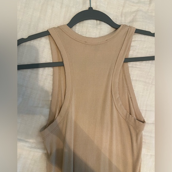 Lulu’s Simply Wonderful Tan Ribbed Bodycon Midi Dress - Picture 8 of 8